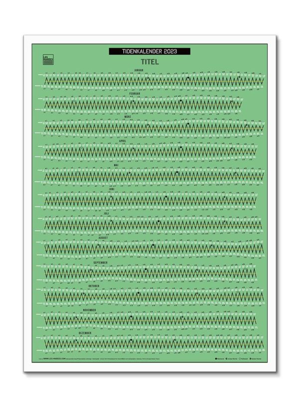 Affiche du calendrier des marées Mer du Nord Allemagne
