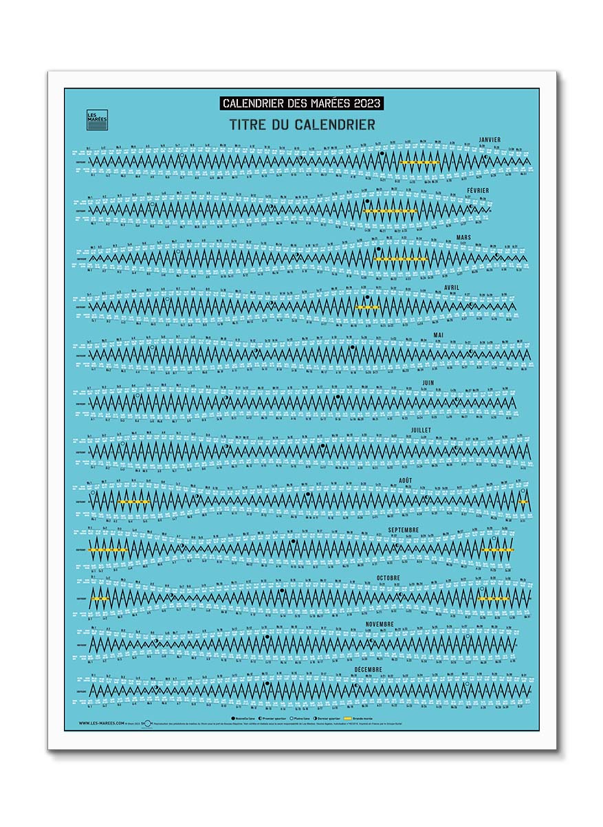 Poster of the tide calendar in large format