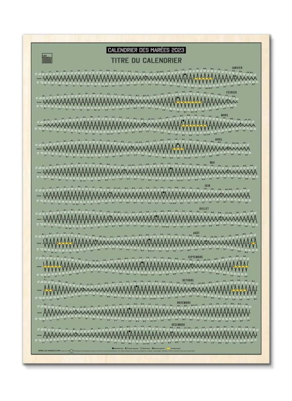 Calendrier des marées bois kaki