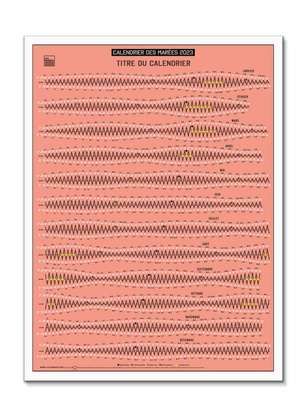 Calendrier des marées affiche rose