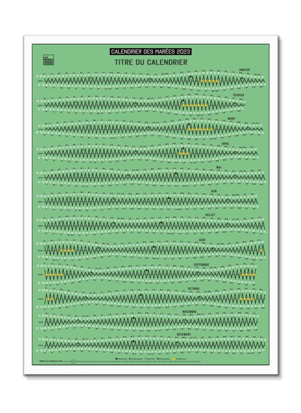 Affiche calendrier des marées vert