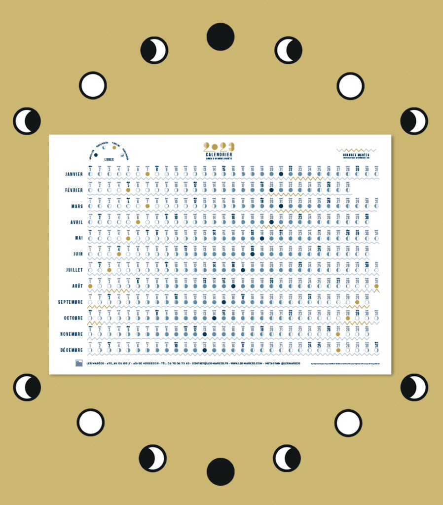 Calendrier lunes et grandes marées