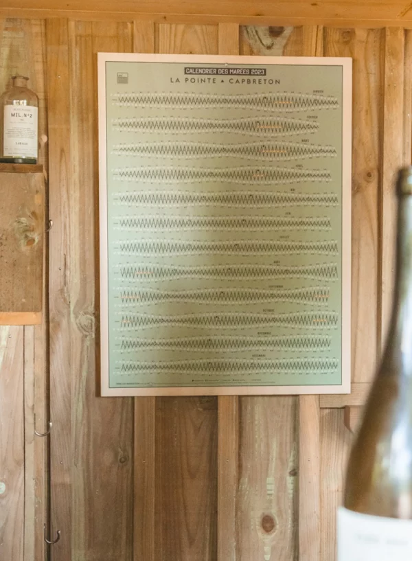 Photo du calendrier des marées modèle kaki avec un titre personnalisé