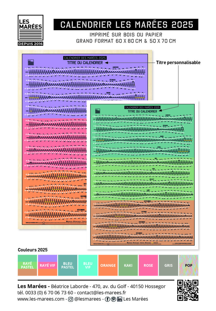 Image de toutes les couleurs du calendrier des marées 2025